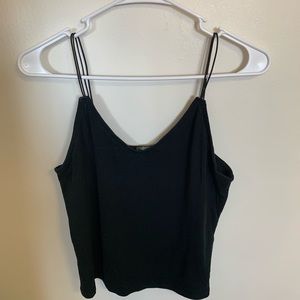 Black double strap crop top